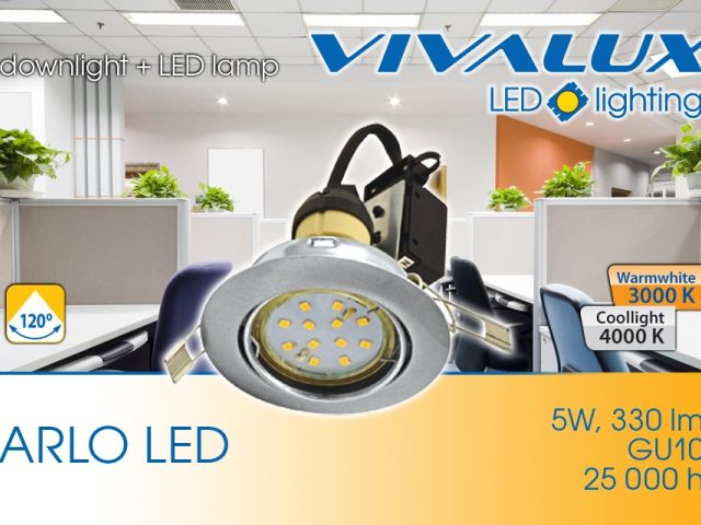 ARLO LED SET - комплект луна за вграждане   5W GU10 LED лампа