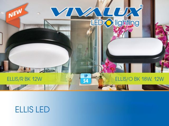 Влагозащитени плафониери с черен корпус ELLIS LED