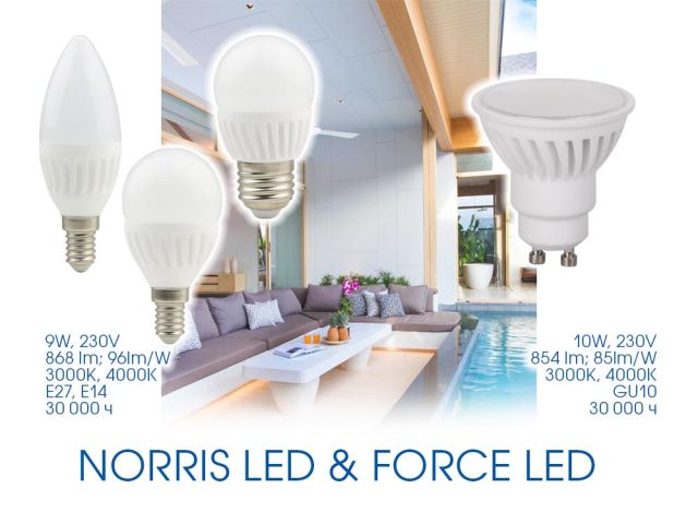 NORRIS LED и FORCE LED светят повече. МНОГО повече!