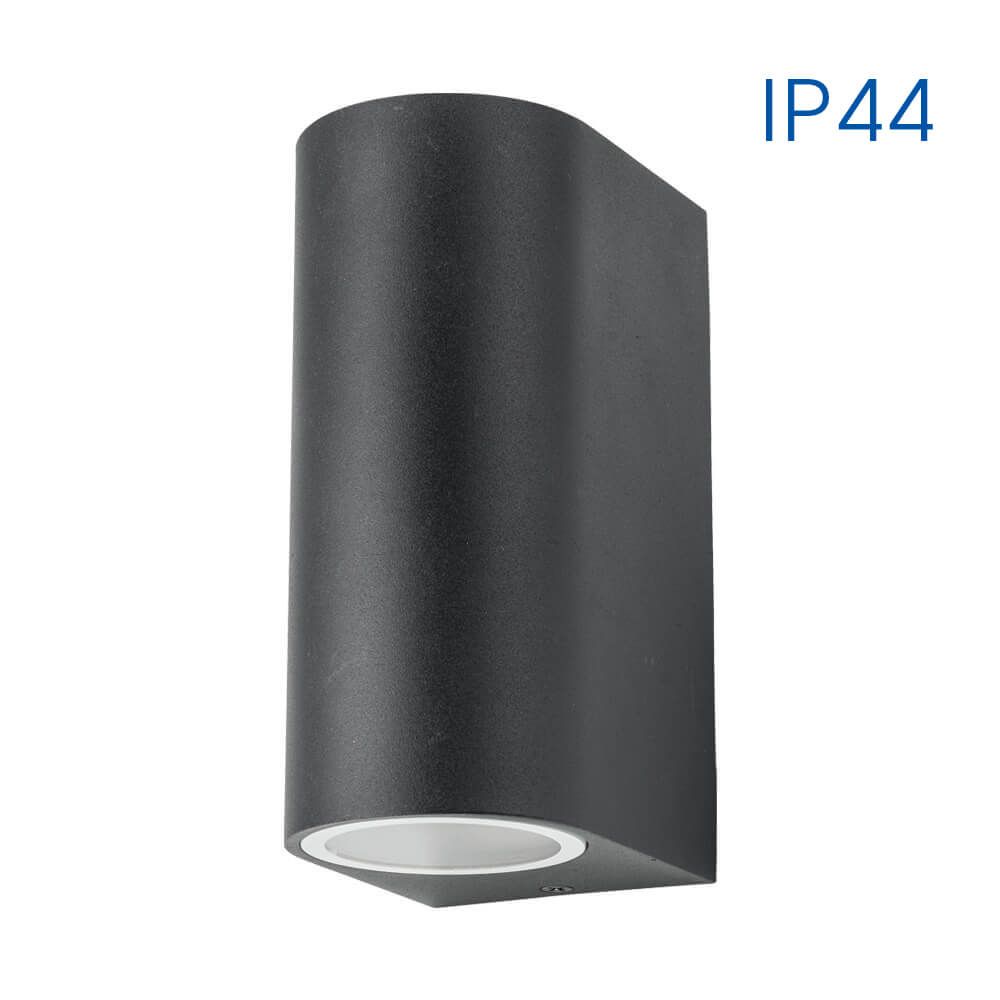 Фасаден аплик PORTO/R ∙ 2 x GU10 ∙ черен ∙ IP44